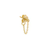 14K Gold / Single Dainty Front Back Chain Drop Stud Earring 14K - Adina Eden's Jewels