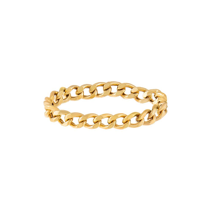  Flat Curb Chain Ring 14K - Adina Eden's Jewels
