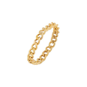14K Gold / 6 Flat Curb Chain Ring 14K - Adina Eden's Jewels