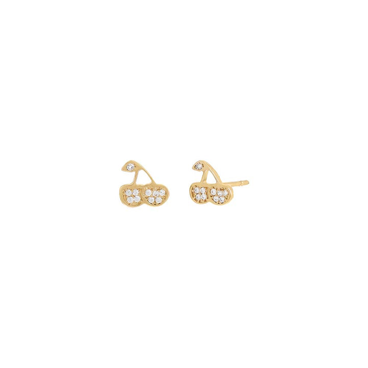 14K Gold / Single Mini CZ Cherry Stud Earring 14K - Adina Eden's Jewels