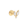 14K Gold / Single Tiny CZ Marquise Threaded Stud Earring 14K - Adina Eden's Jewels