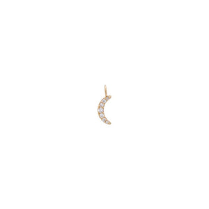 14K Gold Tiny Diamond Pave Moon Charm 14K - Adina Eden's Jewels