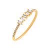 14K Gold / 7 Diamond Scattered Baguette Ring 14K - Adina Eden's Jewels