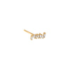 14K Gold / Single Baguette Diamond Zig Zag Stud Earring 14K - Adina Eden's Jewels