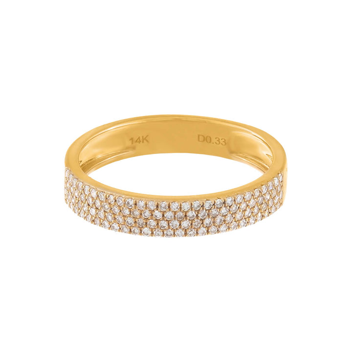  Diamond Four Row Micropavé Ring 14K - Adina Eden's Jewels