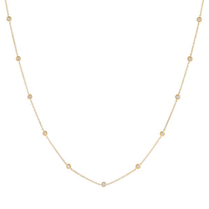 14K Gold / 25" + 5" Extender Diamond Bezel Waist Body Chain 14K - Adina Eden's Jewels