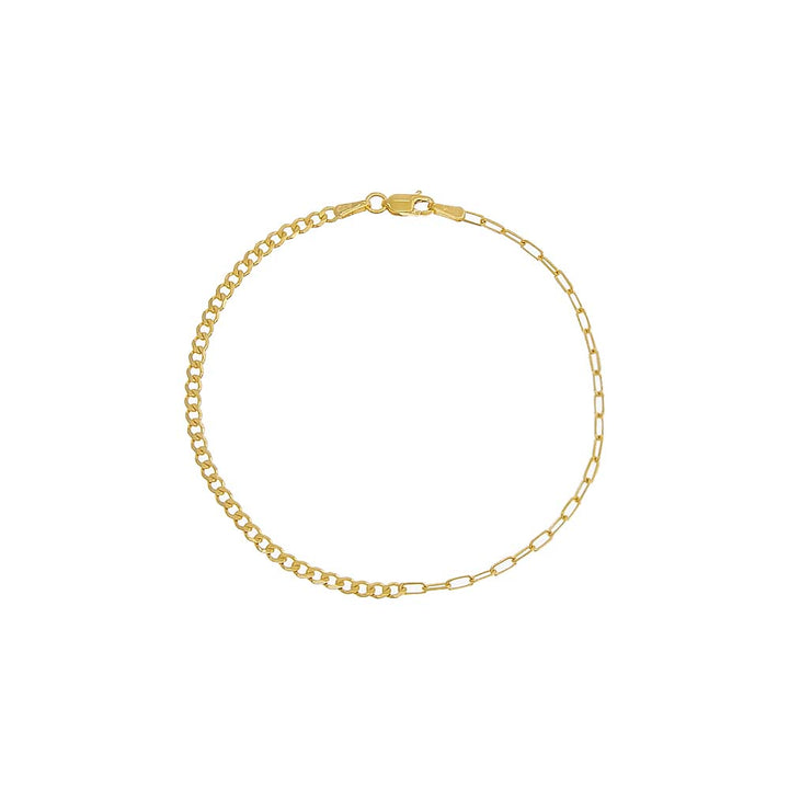 14K Gold Paperclip X Cuban Chain Bracelet 14K - Adina Eden's Jewels