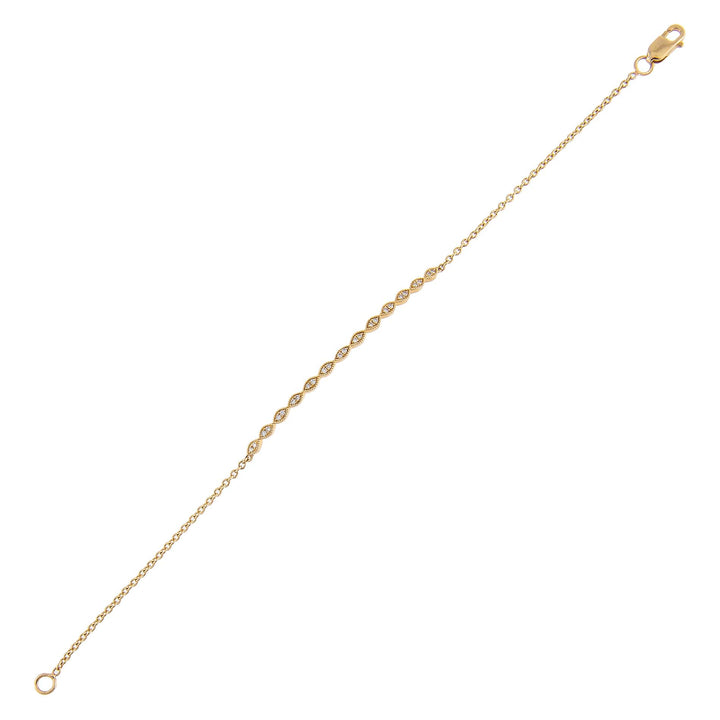 14K Gold Diamond Asymmetrical Bracelet 14K - Adina Eden's Jewels