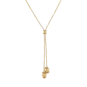 14K Gold Box Chain Charms Lariat 14K - Adina Eden's Jewels
