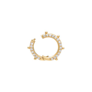  Diamond Round Beaded Frame Charm Connector Clasp 14K - Adina Eden's Jewels