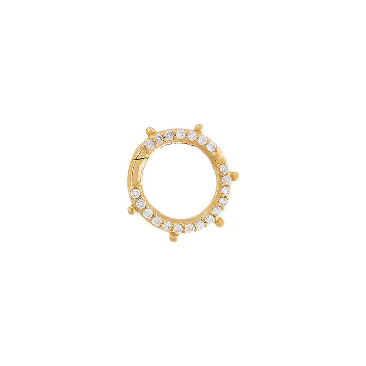14K Gold Diamond Round Beaded Frame Charm Connector Clasp 14K - Adina Eden's Jewels