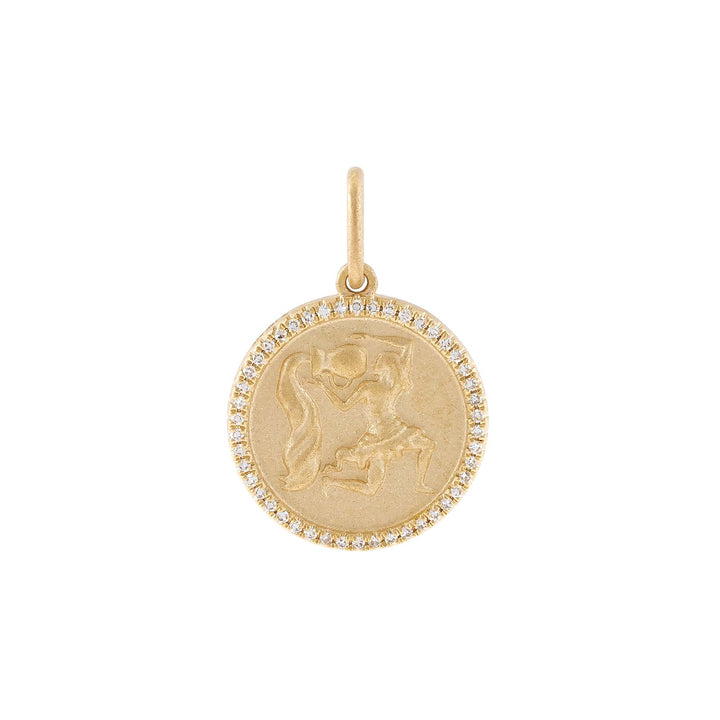  Diamond Zodiac Coin Charm 14K - Adina Eden's Jewels
