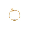 14K Gold Diamond Baguette Chain Ring 14K - Adina Eden's Jewels