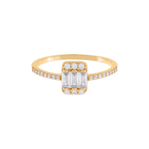  CZ Baguette Thin Ring 14K - Adina Eden's Jewels