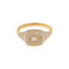  Diamond Pavé Baguette Signet Ring 14K - Adina Eden's Jewels