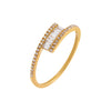 14K Gold / 7 Diamond Pavé X Baguette Wrap Ring 14K - Adina Eden's Jewels