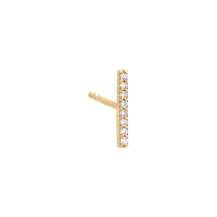 14K / 10MM / single Tiny Diamond Bar Stud Earring 14K - Adina Eden's Jewels