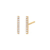 14K / 10Mm / Pair Tiny Diamond Bar Stud Earring 14K - Adina Eden's Jewels