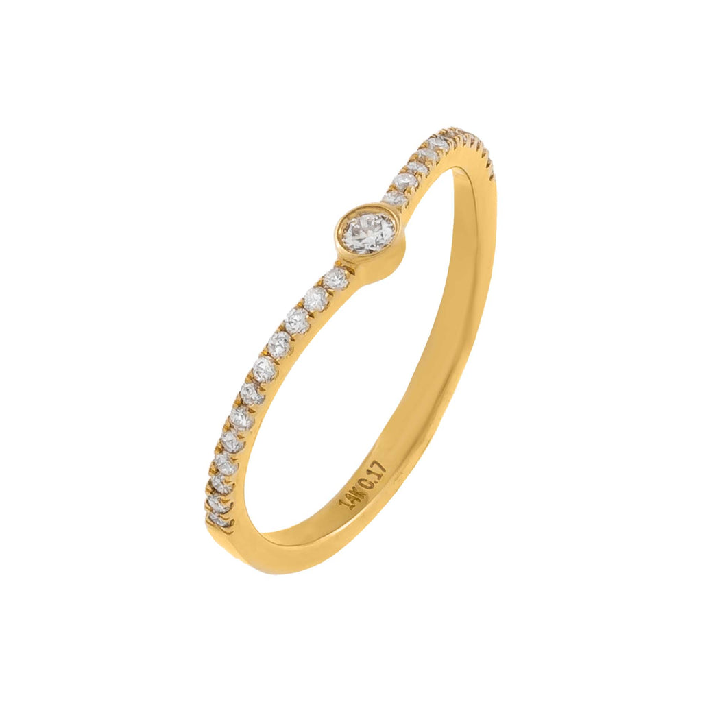14K Gold / 6 Pavé Diamond Bezel Band 14K - Adina Eden's Jewels