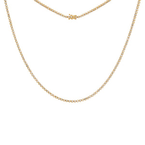14K Gold / 14IN Diamond Buttercup Tennis Necklace 14K - Adina Eden's Jewels
