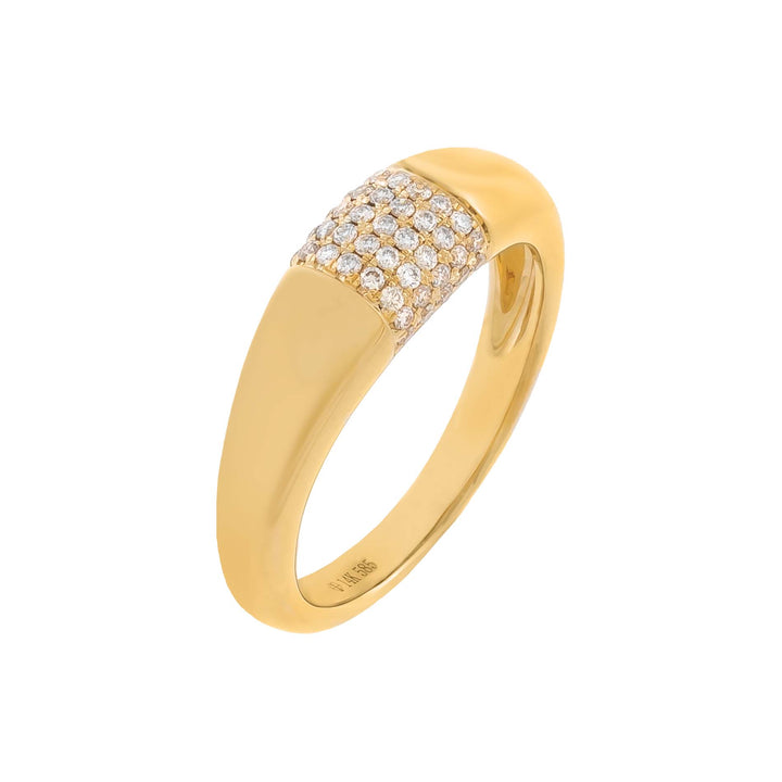 14K Gold / 6 Diamond Pavé Dome Ring 14K - Adina Eden's Jewels