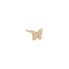 14K Gold / Single Tiny Diamond Butterfly Stud Earring 14K - Adina Eden's Jewels