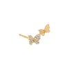 14K Gold / Single Diamond Double Butterfly Climber Earring 14K - Adina Eden's Jewels