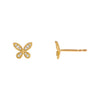 14K Gold / Pair Diamond Butterfly Stud Earring 14K - Adina Eden's Jewels