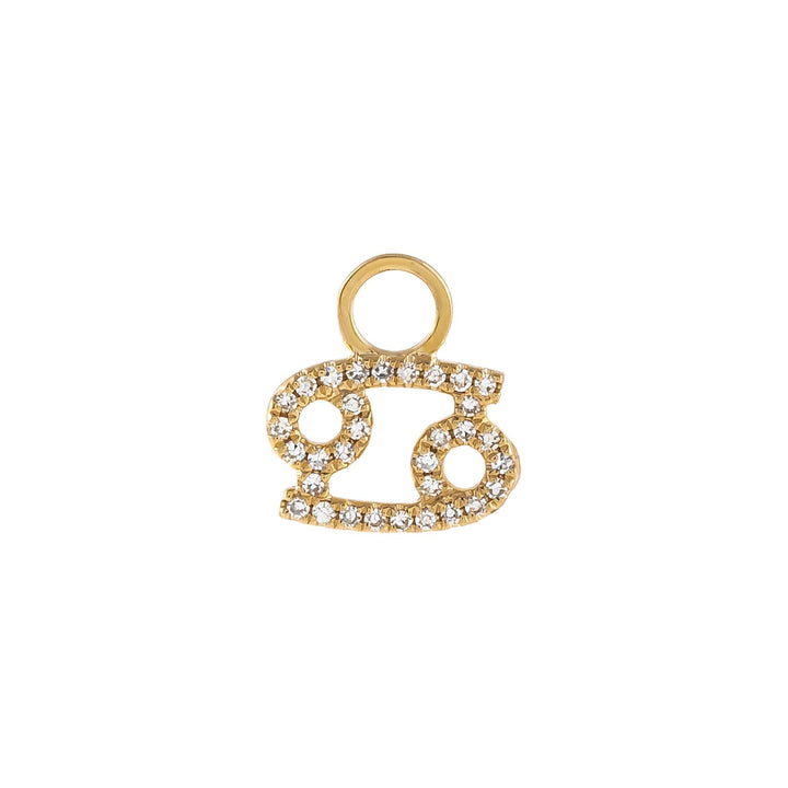14K Gold / Cancer Diamond Zodiac Earring Charm 14K - Adina Eden's Jewels
