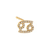 14K Gold / Cancer Diamond Zodiac Stud Earring 14K - Adina Eden's Jewels