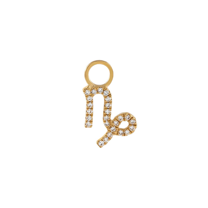 14K Gold / Capricorn Diamond Zodiac Earring Charm 14K - Adina Eden's Jewels