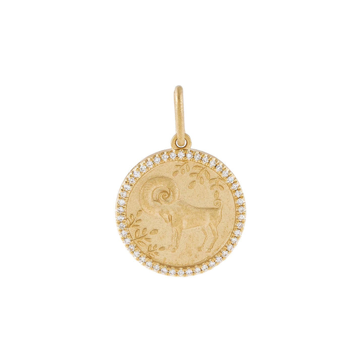  Diamond Zodiac Coin Charm 14K - Adina Eden's Jewels