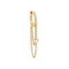 14K Gold / Single Diamond Chain Huggie Earring 14K - Adina Eden's Jewels