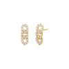 14K Gold / Pair Pavé Chain Link Bar Stud Earring 14K - Adina Eden's Jewels