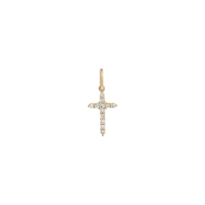 14K Gold Diamond Pavé Cross Necklace Charm 14K - Adina Eden's Jewels