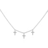  Triple Diamond Cross Necklace 14K - Adina Eden's Jewels