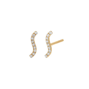 14K Gold / Single Petite Diamond Pave Stud Earring 14K - Adina Eden's Jewels