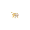 14K Gold / Single Tiny Diamond Elephant Stud Earring 14K - Adina Eden's Jewels