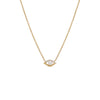 14K Gold Mini Diamond X Pearl Evil Eye Necklace 14K - Adina Eden's Jewels