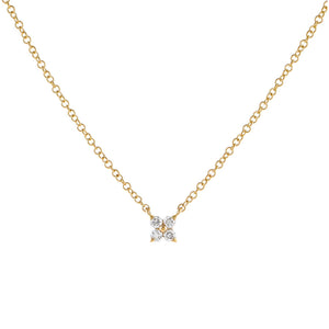 14K Gold Diamond Itty Bitty Flower Necklace 14K - Adina Eden's Jewels