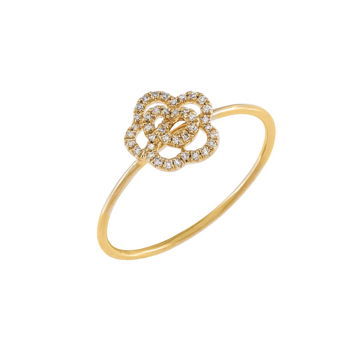 14K Gold / 6.5 Diamond Flower Ring 14K - Adina Eden's Jewels