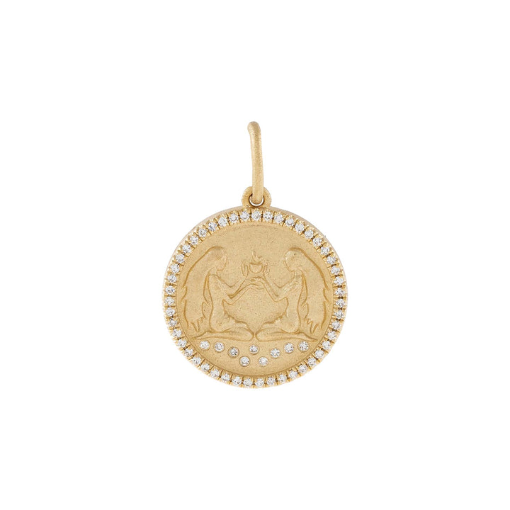  Diamond Zodiac Coin Charm 14K - Adina Eden's Jewels