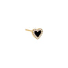 Onyx / Single Diamond Colored Stone Heart Stud Earring 14K - Adina Eden's Jewels