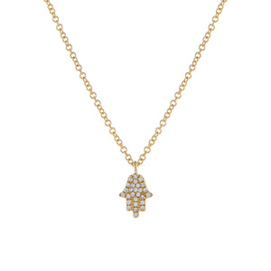 14K Gold Diamond Hamsa Necklace 14K - Adina Eden's Jewels