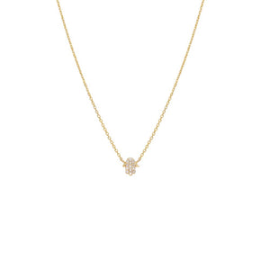 14K Gold Petite Diamond Hamsa Necklace 14K - Adina Eden's Jewels