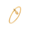 14K Gold / 6 Diamond Hamsa Charm Ring 14K - Adina Eden's Jewels