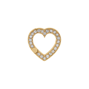 14K Gold Diamond Open Heart Clicker 14K - Adina Eden's Jewels