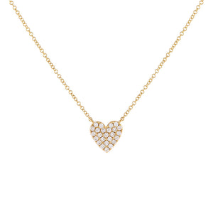 14K Gold Pavé Diamond Heart Necklace 14K - Adina Eden's Jewels