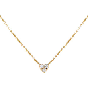 14K Gold Large Diamond Heart Cluster Necklace 14K - Adina Eden's Jewels