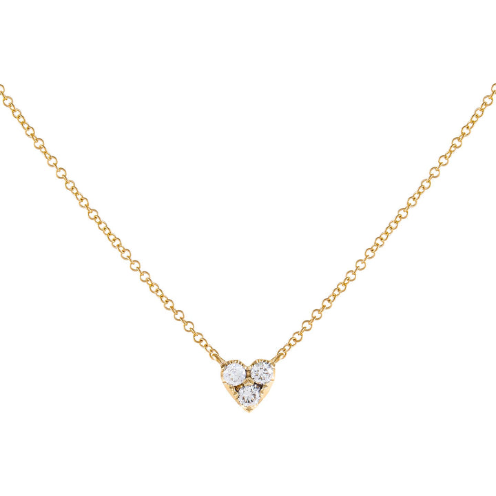 14K Gold Large Diamond Heart Cluster Necklace 14K - Adina Eden's Jewels